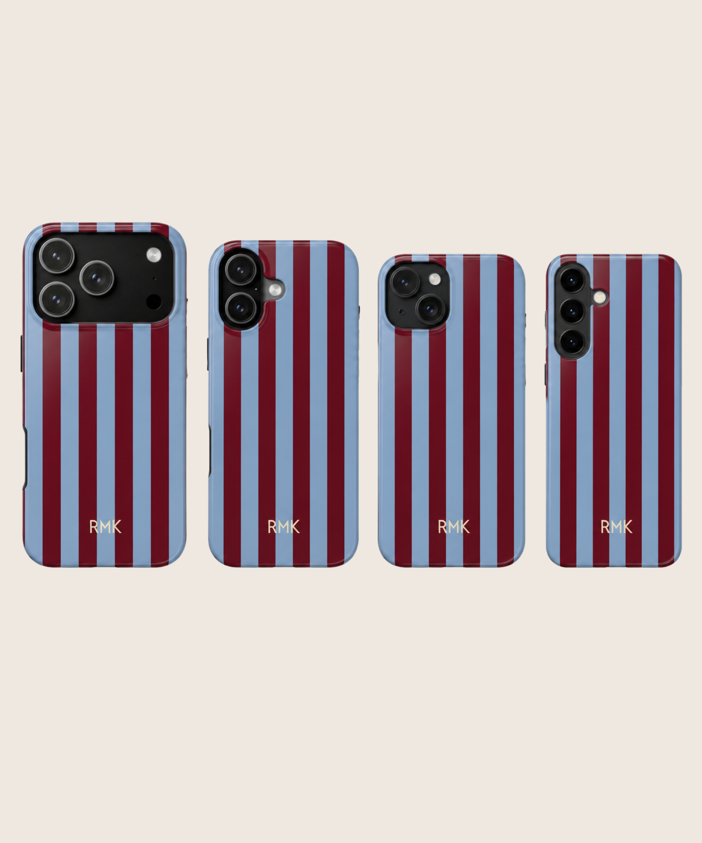 Custom Initials Striped Phone Case
