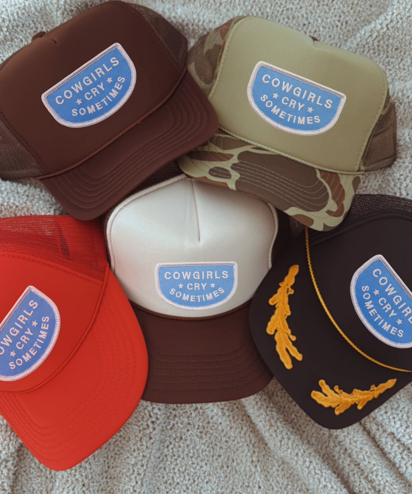 Cowgirls Cry Sometimes Embroidered Patch Hat
