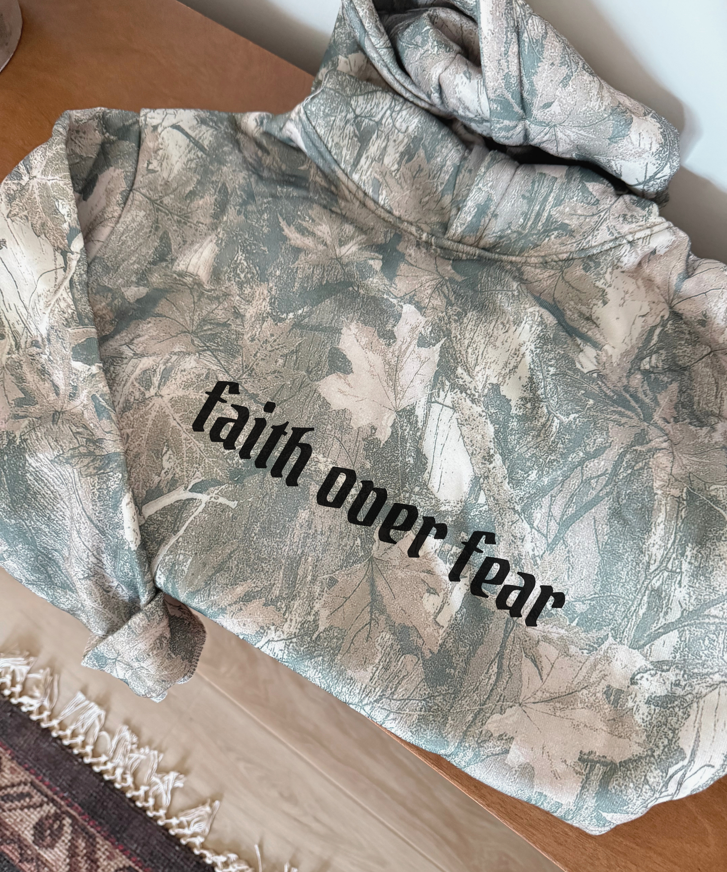 Faith Over Fear Camo Hoodie