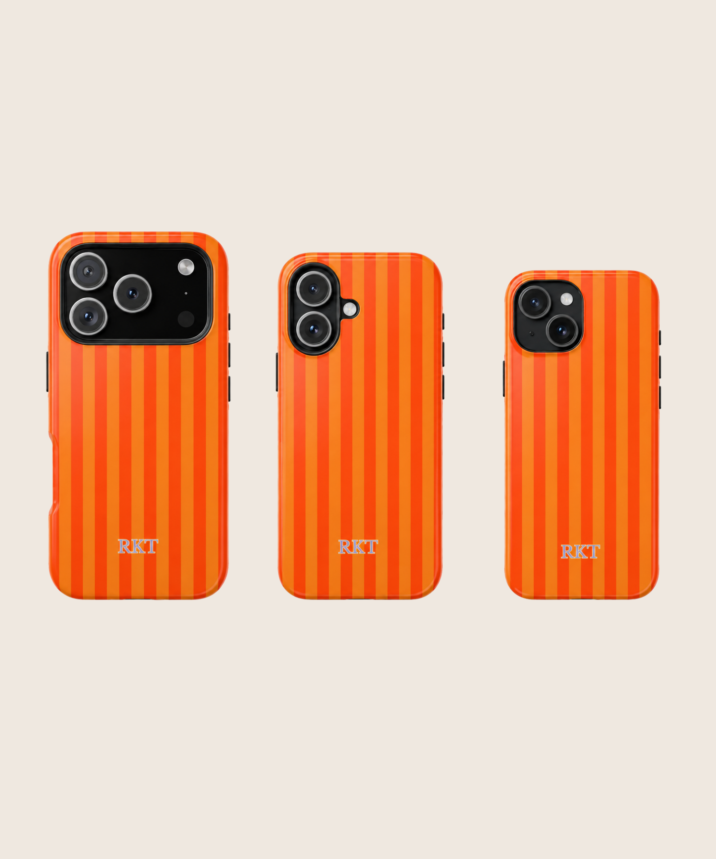 Custom Orange Striped Phone Case