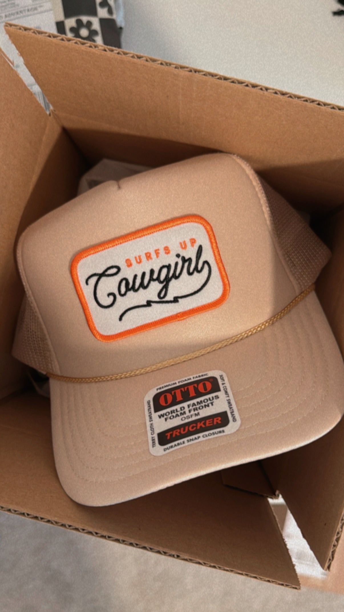 Cowgirl Surf Club Embroidered Patch Trucker Hat