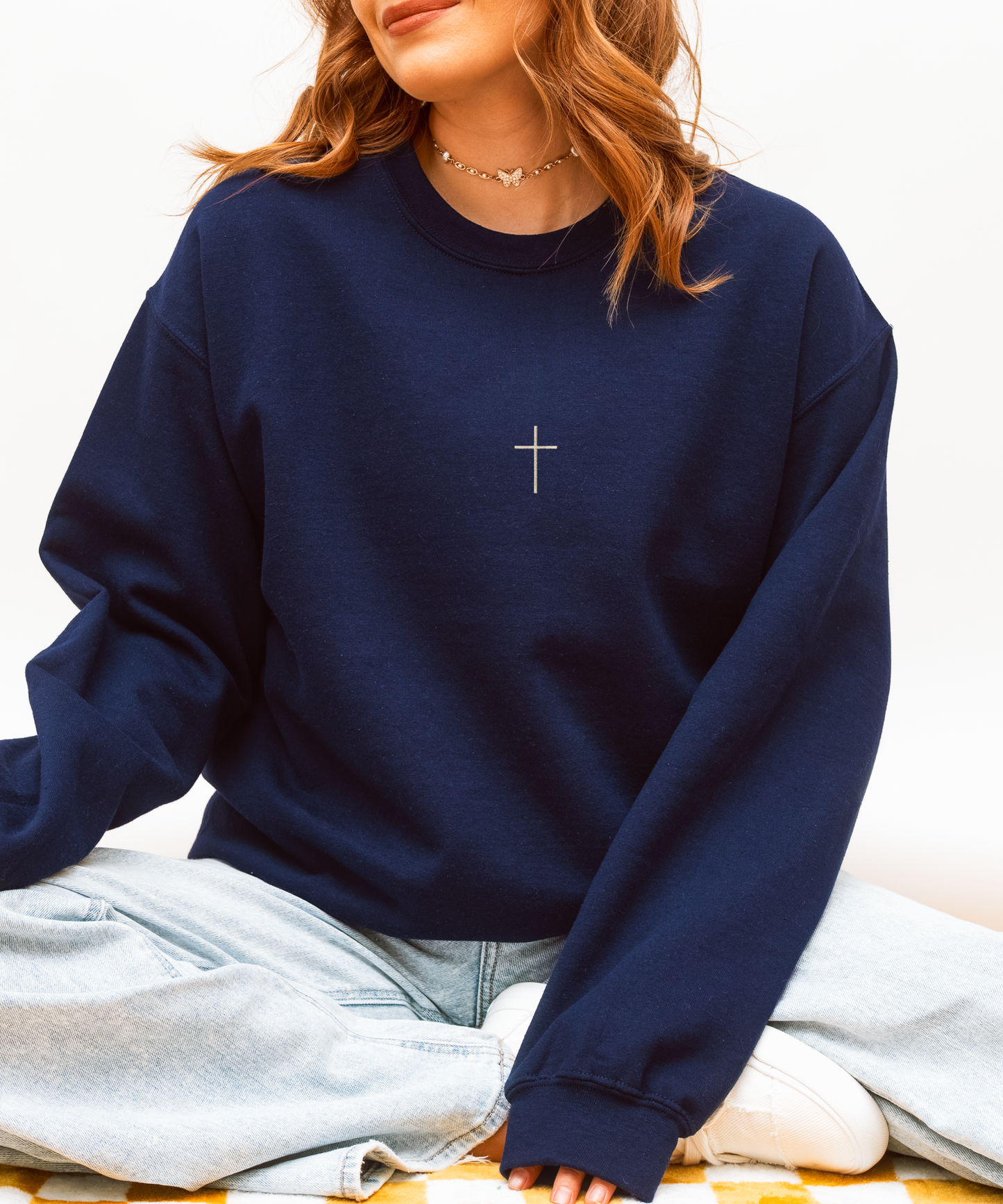 Embroidered Cross Sweatshirt