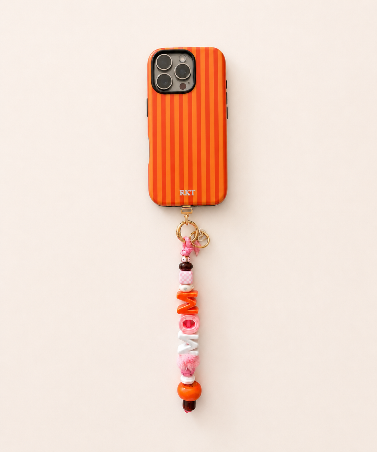 Colorful MOM Beaded Phone Wrislet