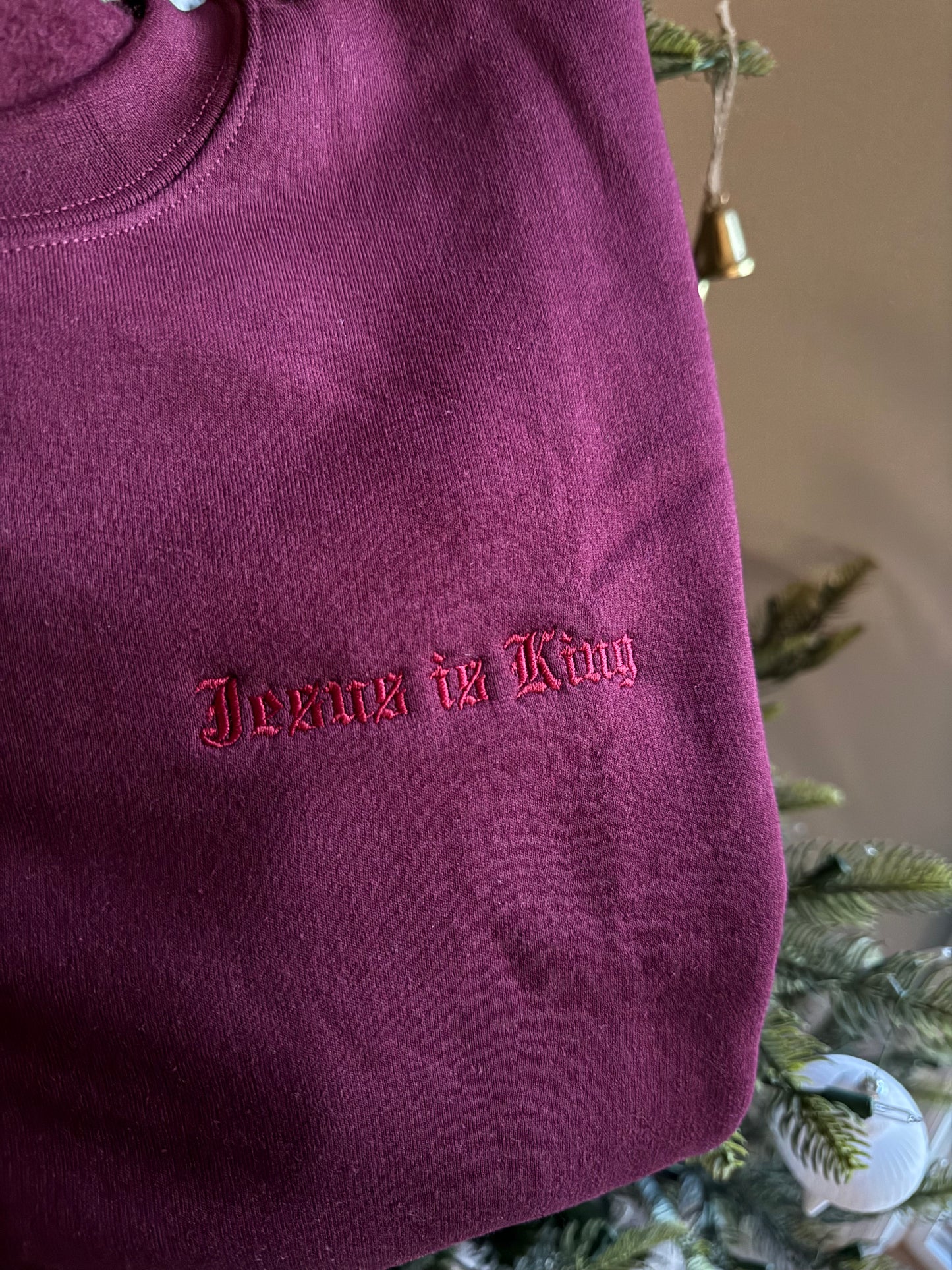 Embroidered Jesus Is King Sweatshirt