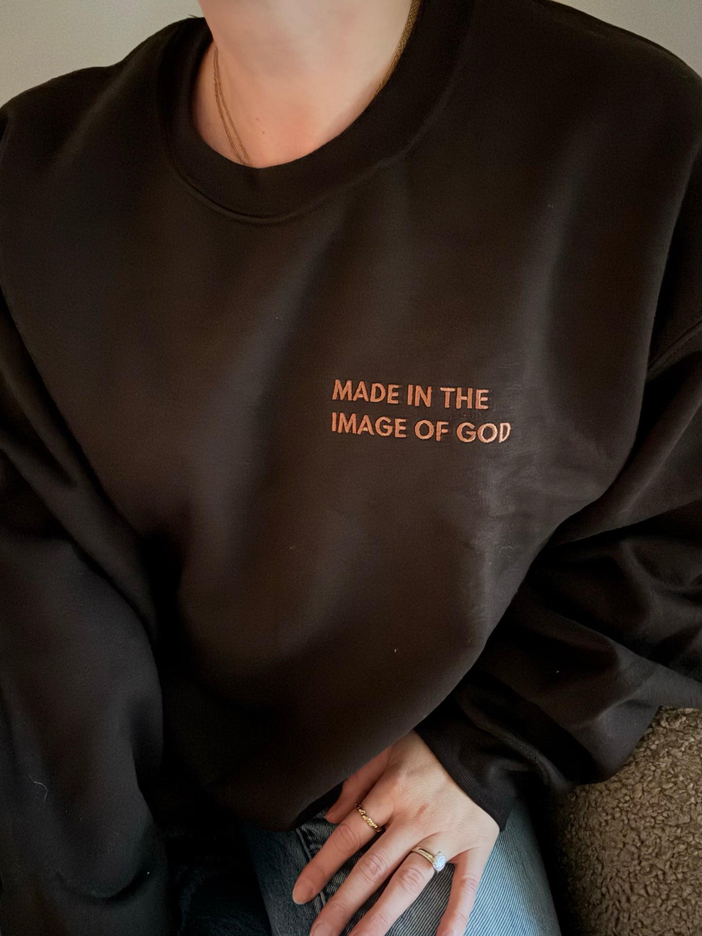 Embroidered Made In The Image Of God Sweatshirt