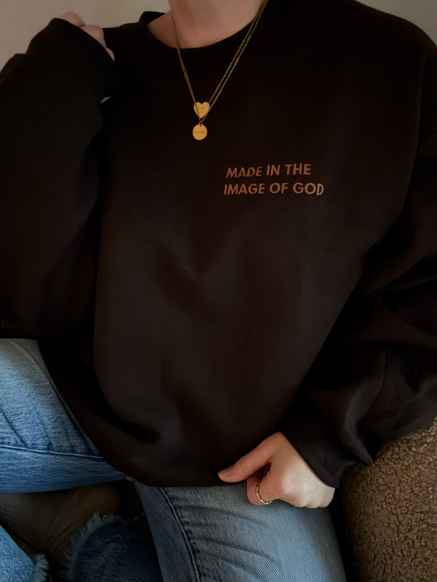 Embroidered Made In The Image Of God Sweatshirt