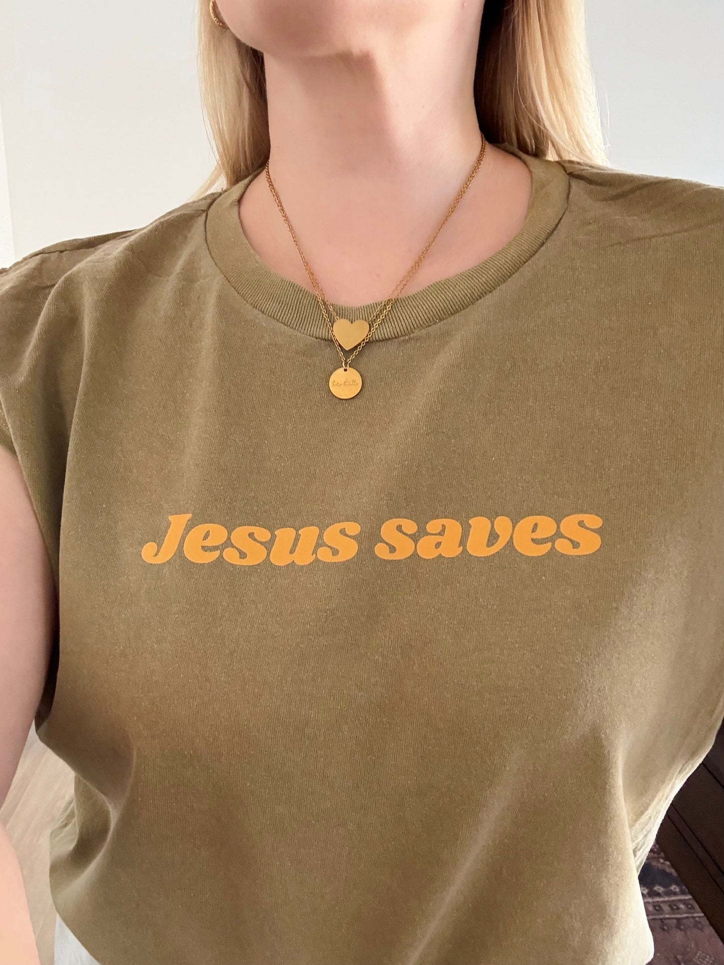 Jesus Saves Cropped Tee