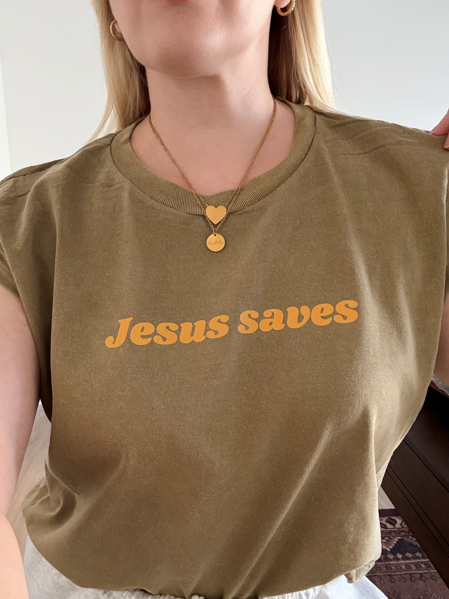 Jesus Saves Cropped Tee