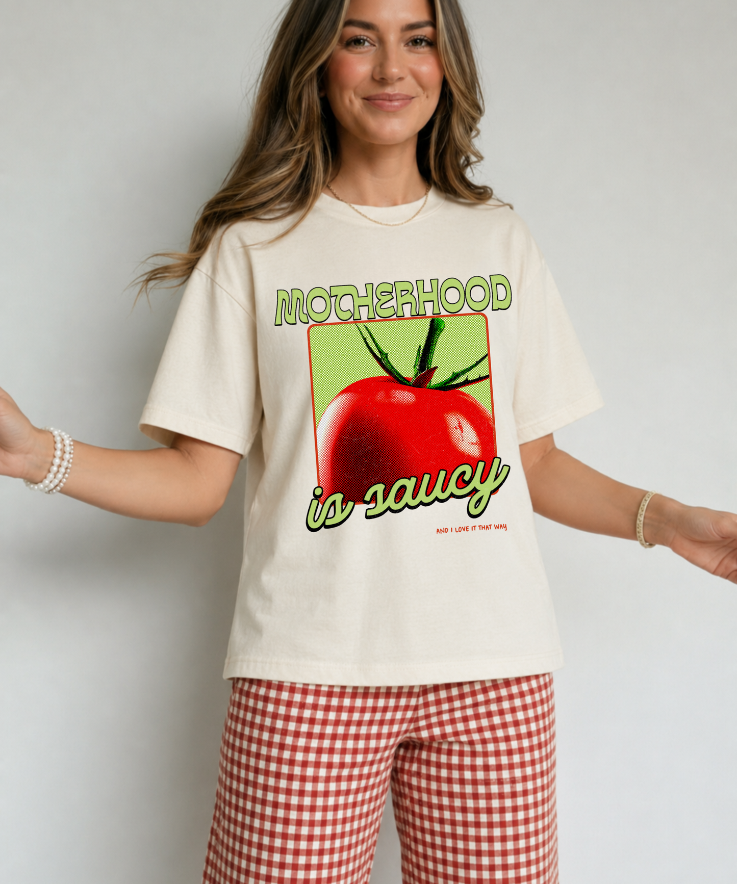 Motherhood Is Saucy Retro Tomato Tee
