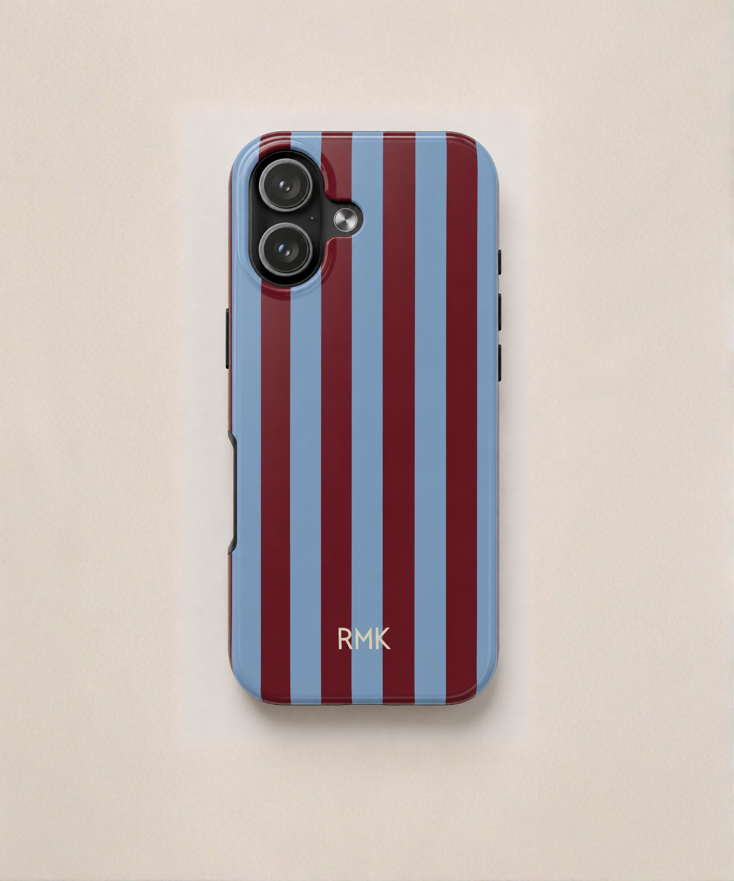 Custom Initials Striped Phone Case