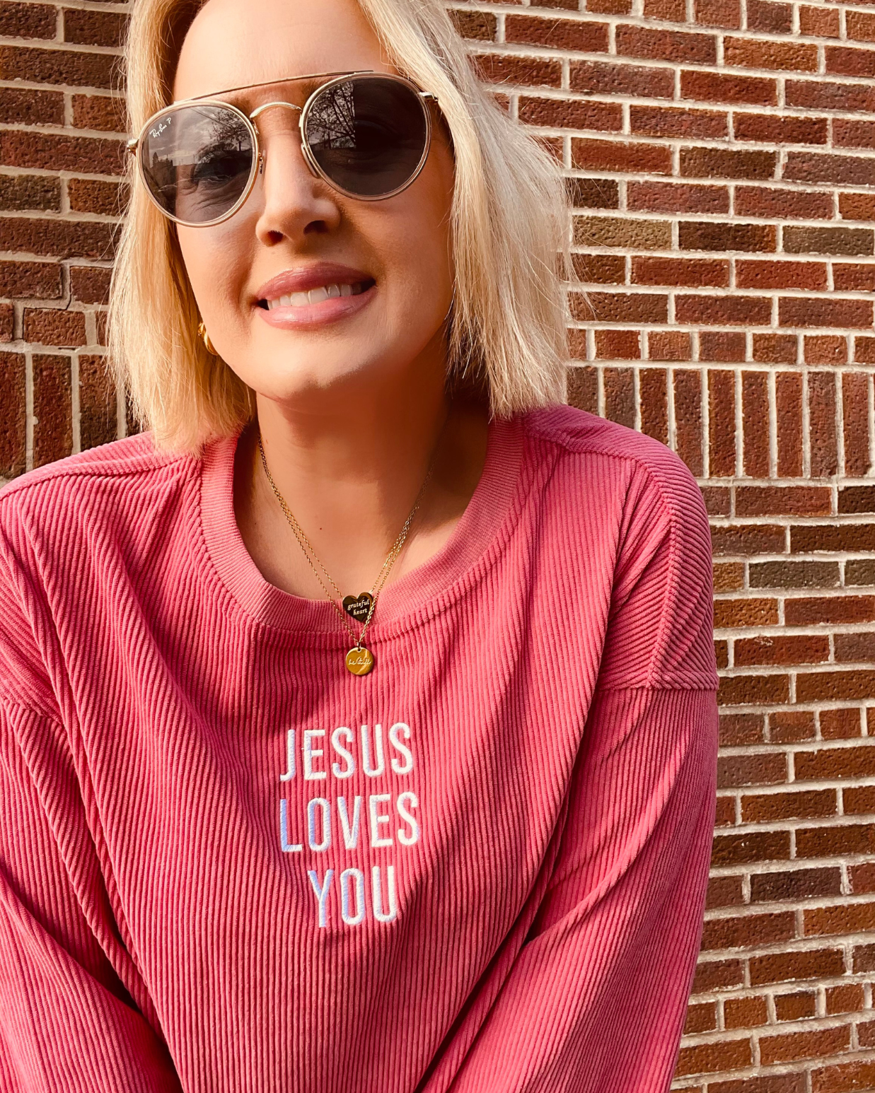 Jesus Loves You Corduroy Long Sleeve Tee