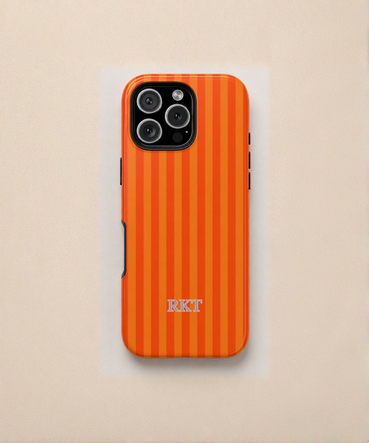 Custom Orange Striped Phone Case