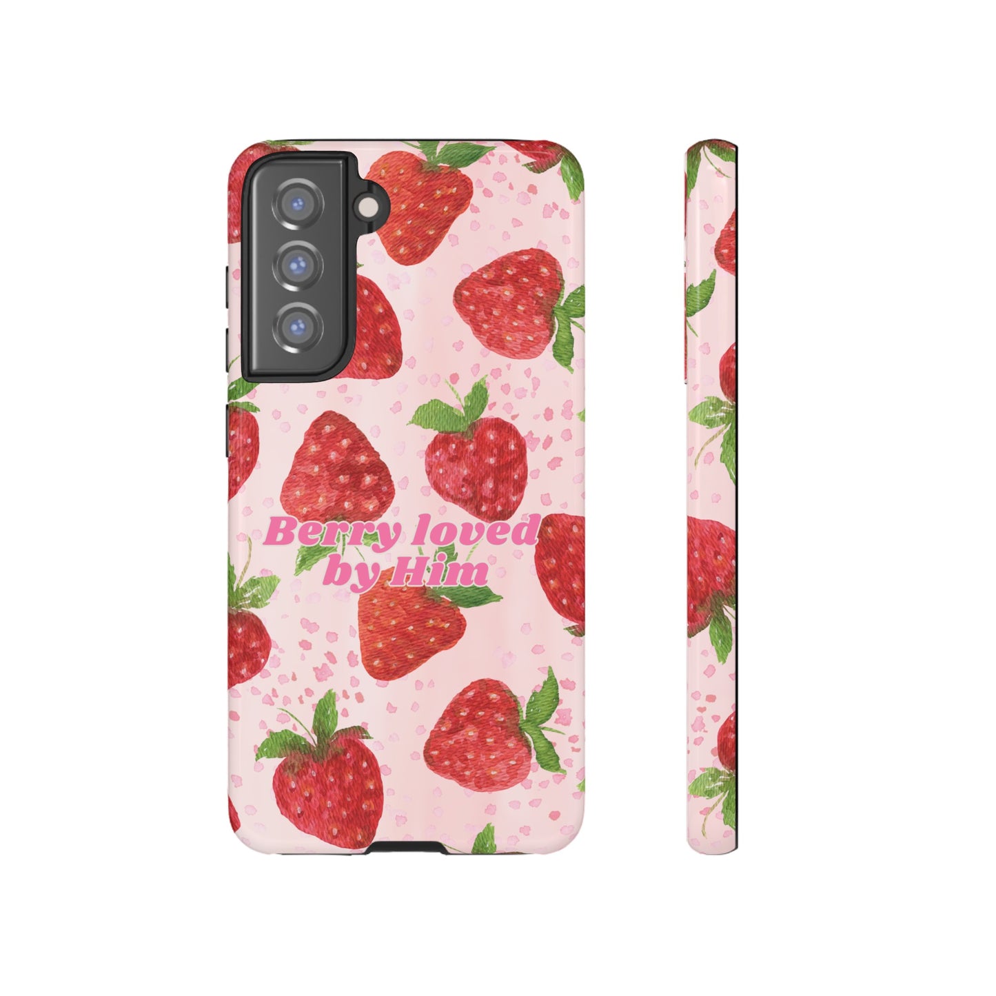 Berry Loved By Him Strawberry Phone Case