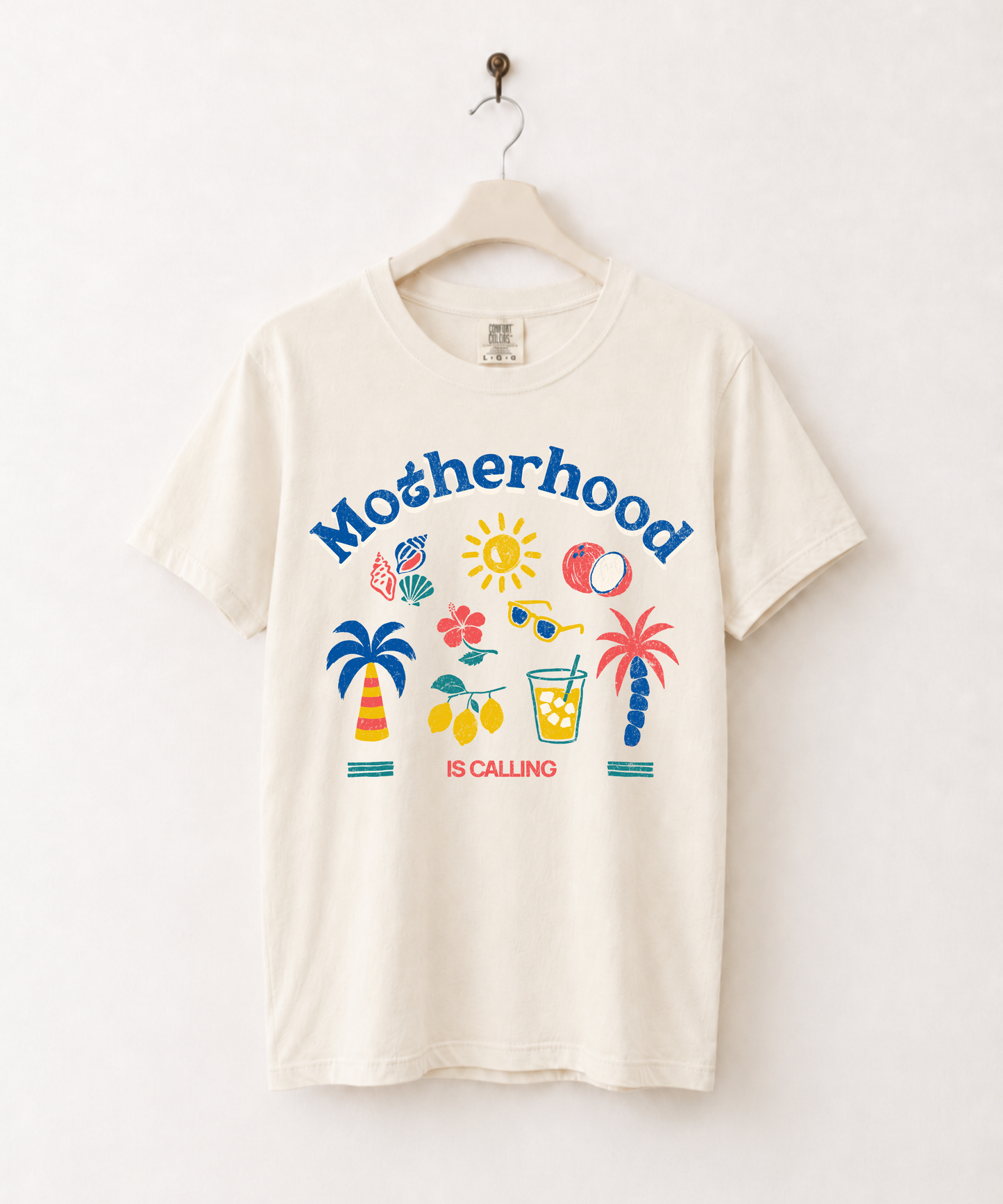 Motherhood Is Calling Beach Graphic Tee