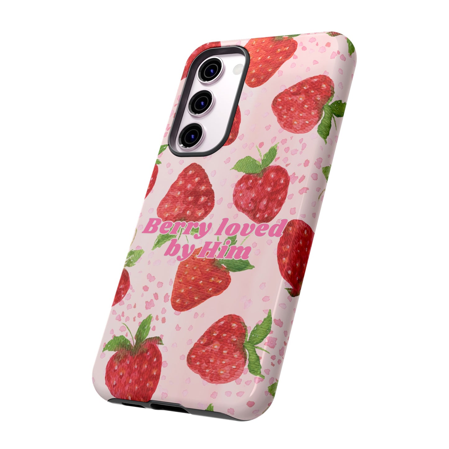 Berry Loved By Him Strawberry Phone Case