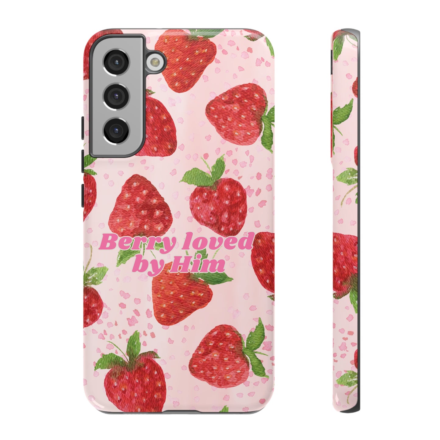 Berry Loved By Him Strawberry Phone Case