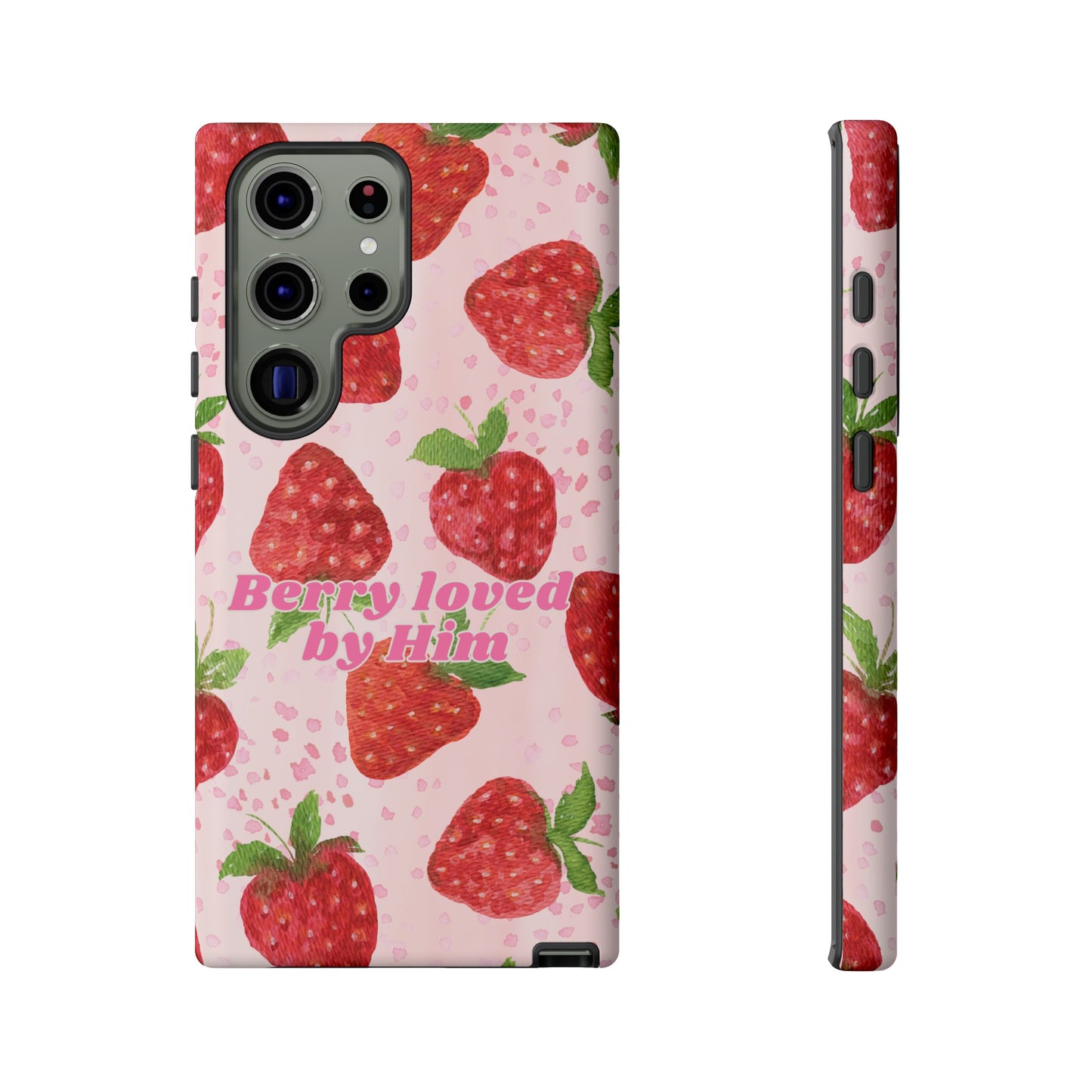 Berry Loved By Him Strawberry Phone Case