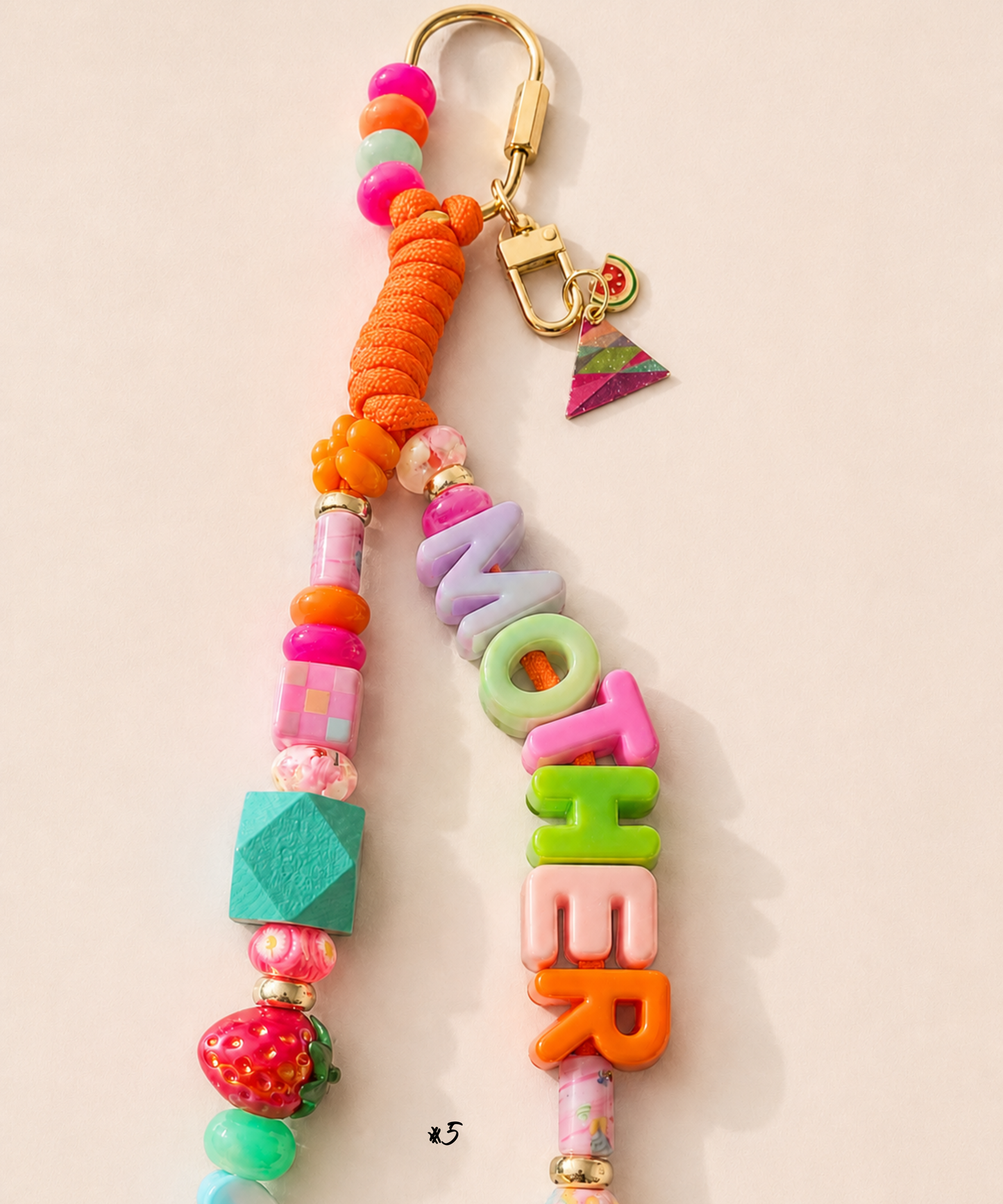 Colorful MOTHER Beaded Keychain & Bag Charm