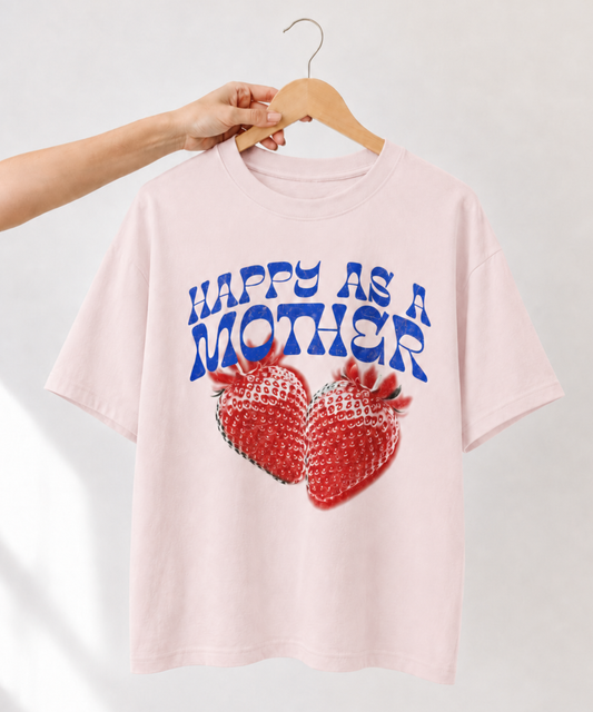 Happy as a Mother Retro Strawberry Tee