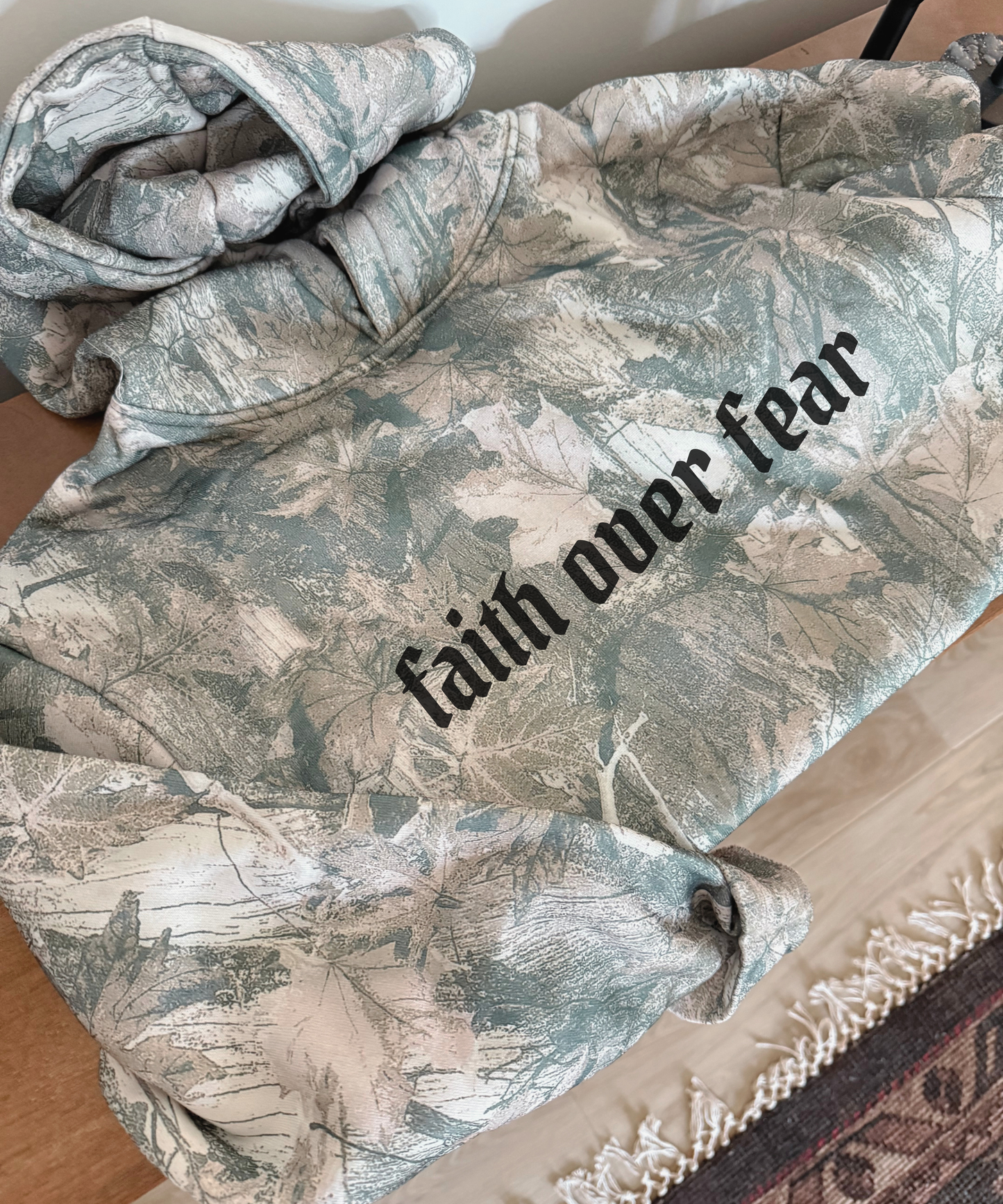 Faith Over Fear Camo Hoodie