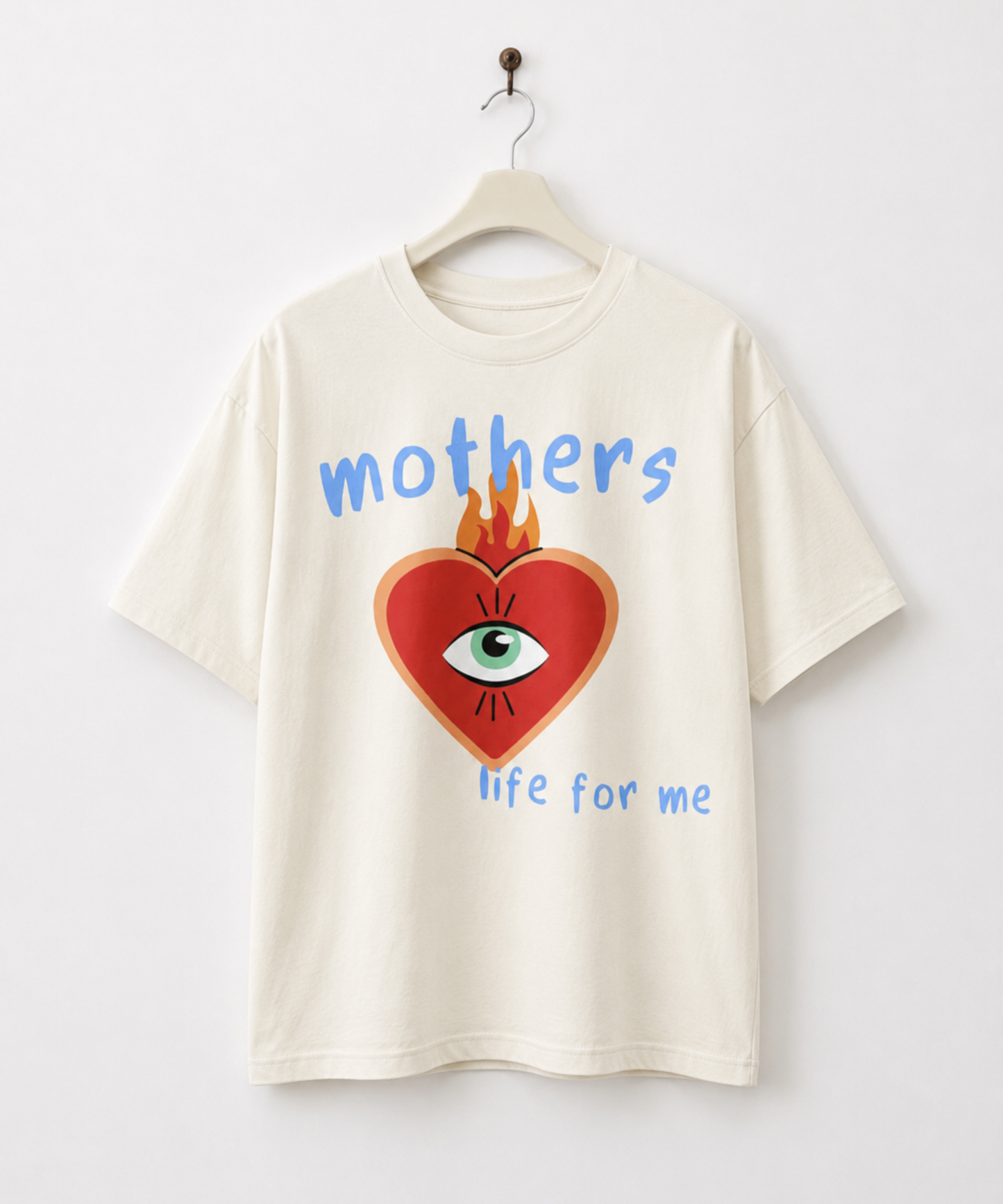 Mothers Life for Me Flaming Evil Eye Heart Tee