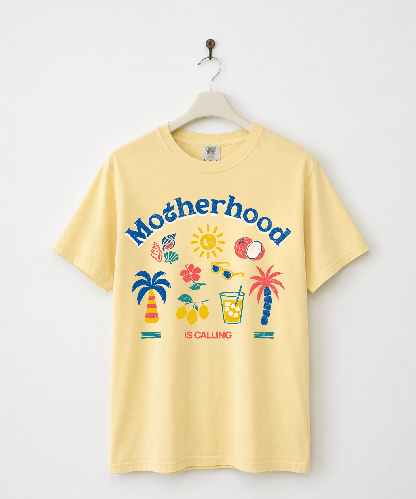 Motherhood Is Calling Beach Graphic Tee