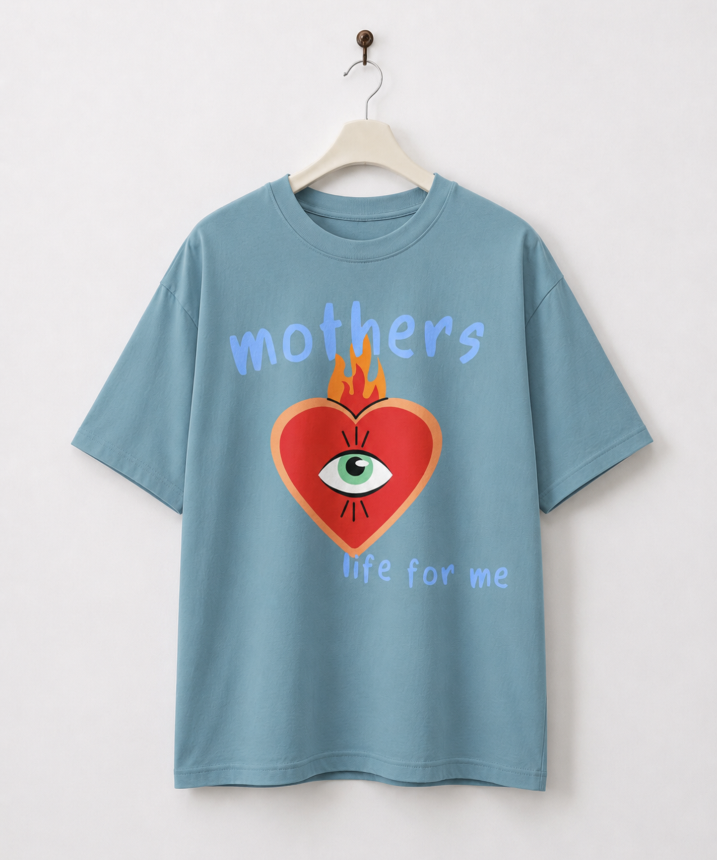 Mothers Life for Me Flaming Evil Eye Heart Tee