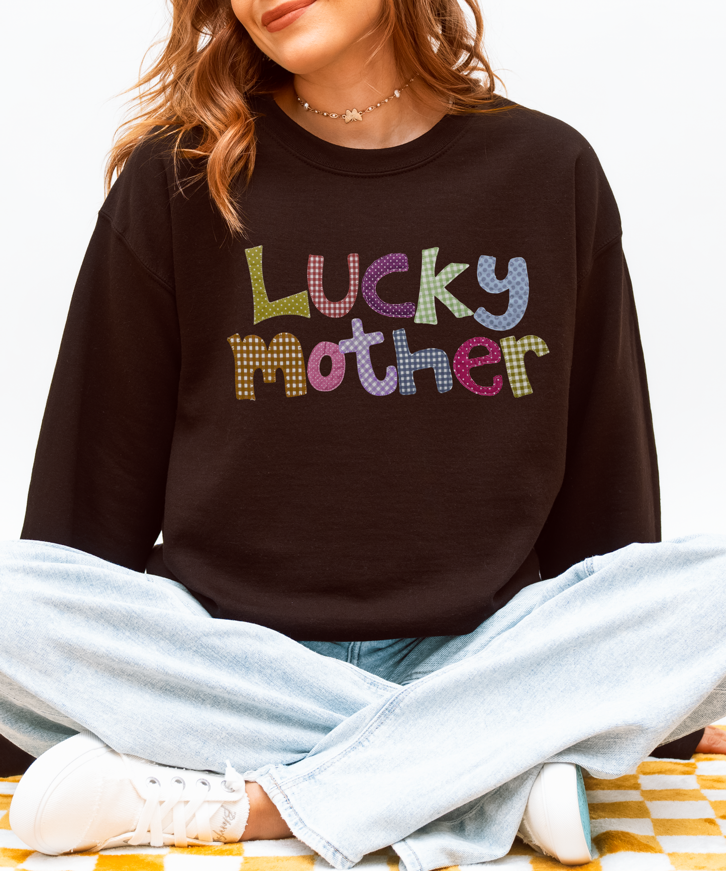 Faux Patch Lucky Mother Sweatshirt