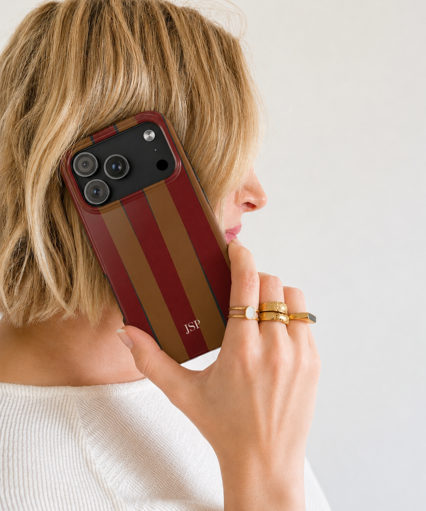 Personalized Monogram Striped Case
