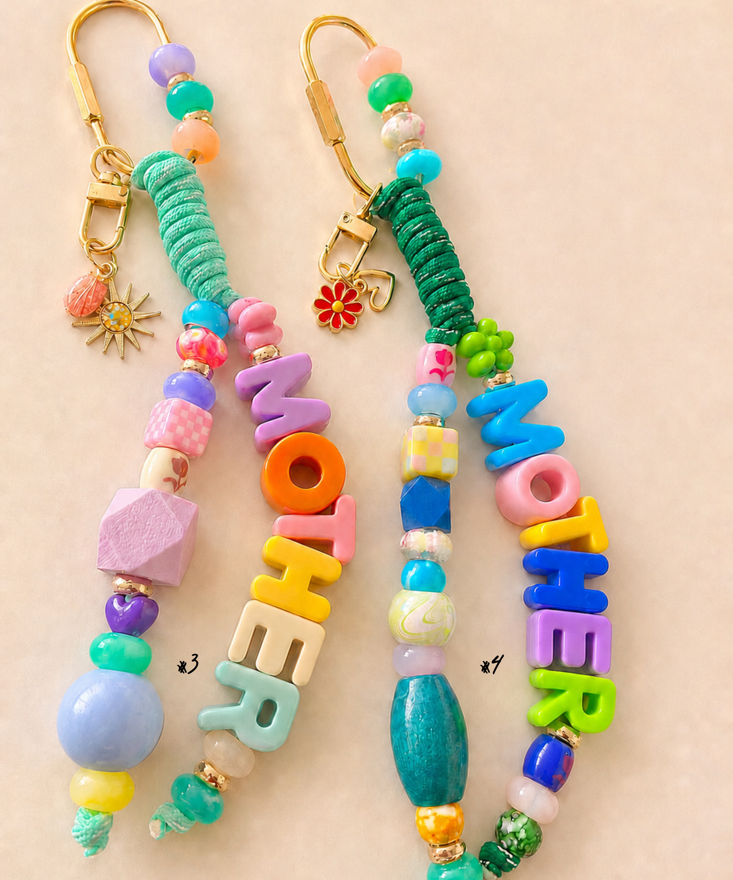 Colorful MOTHER Beaded Keychain & Bag Charm