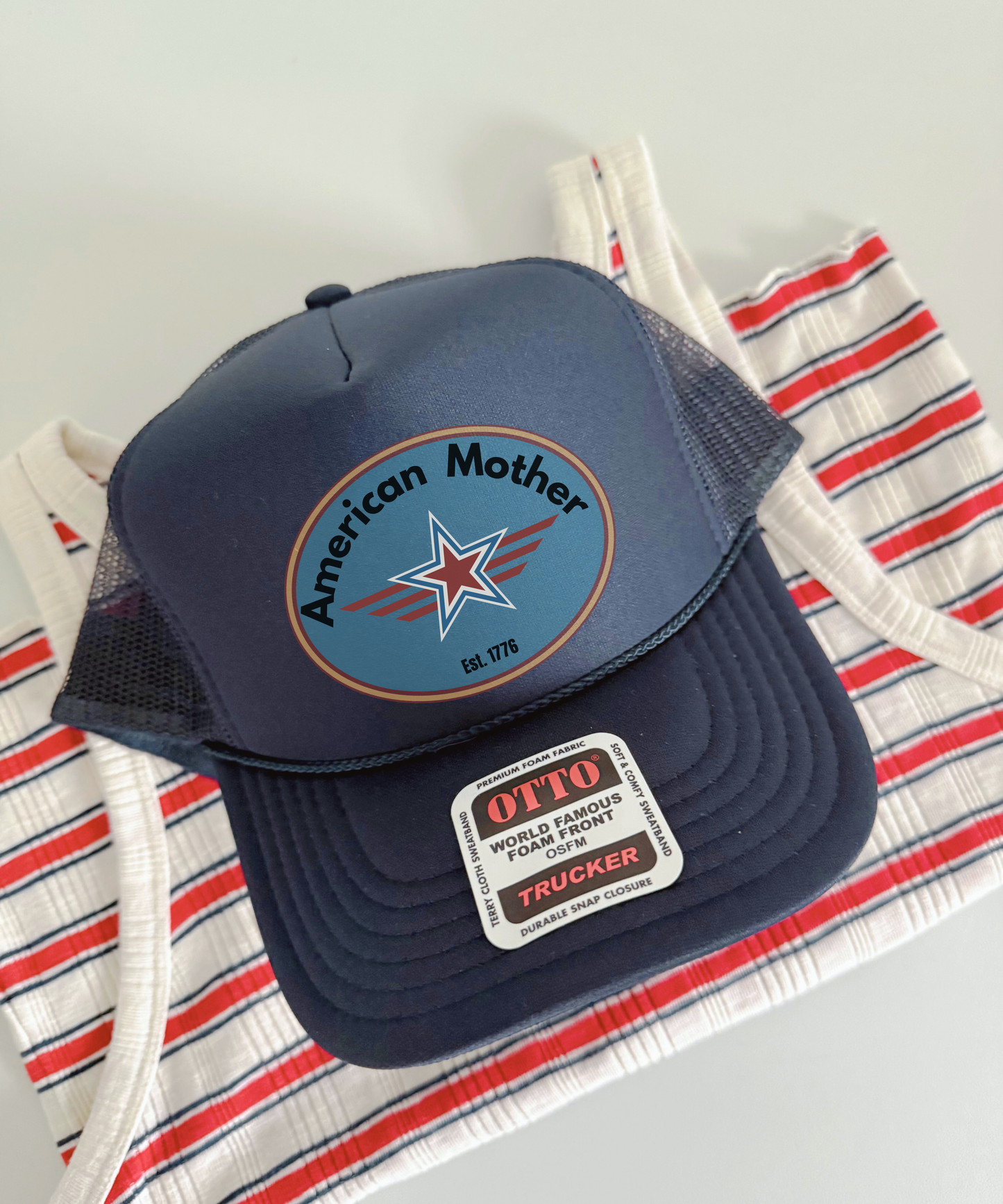 American Mother Trucker Hats