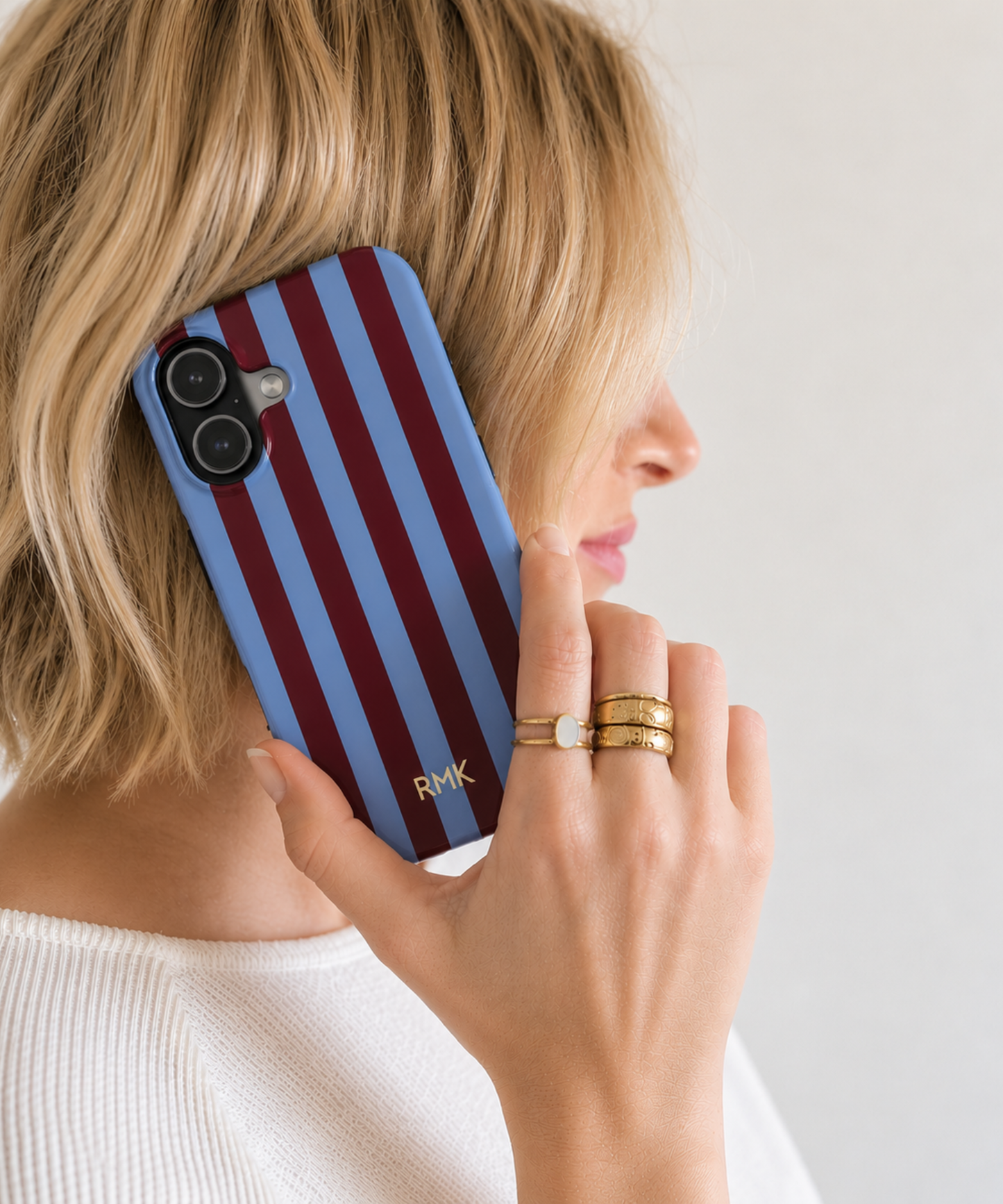 Custom Initials Striped Phone Case