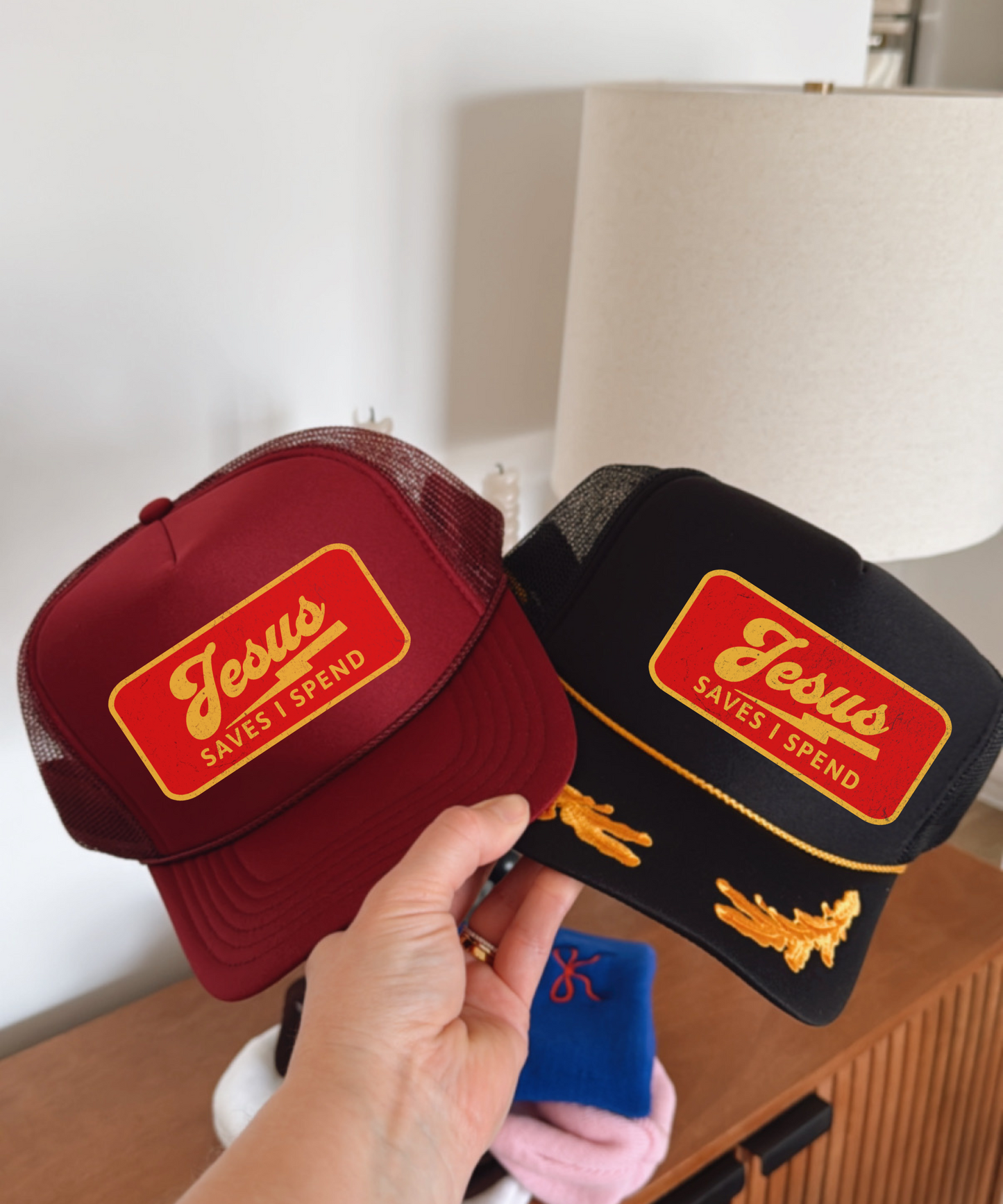 Jesus Saves I Spend Trucker Hat