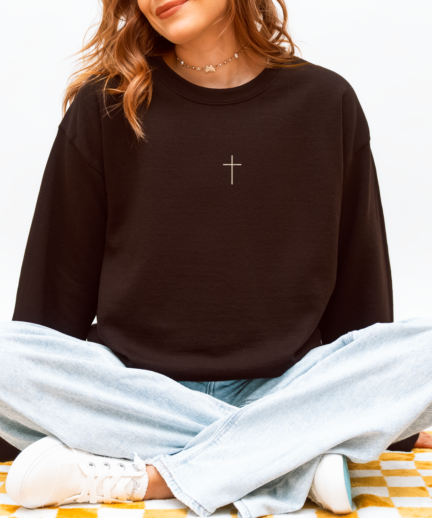 Embroidered Cross Sweatshirt