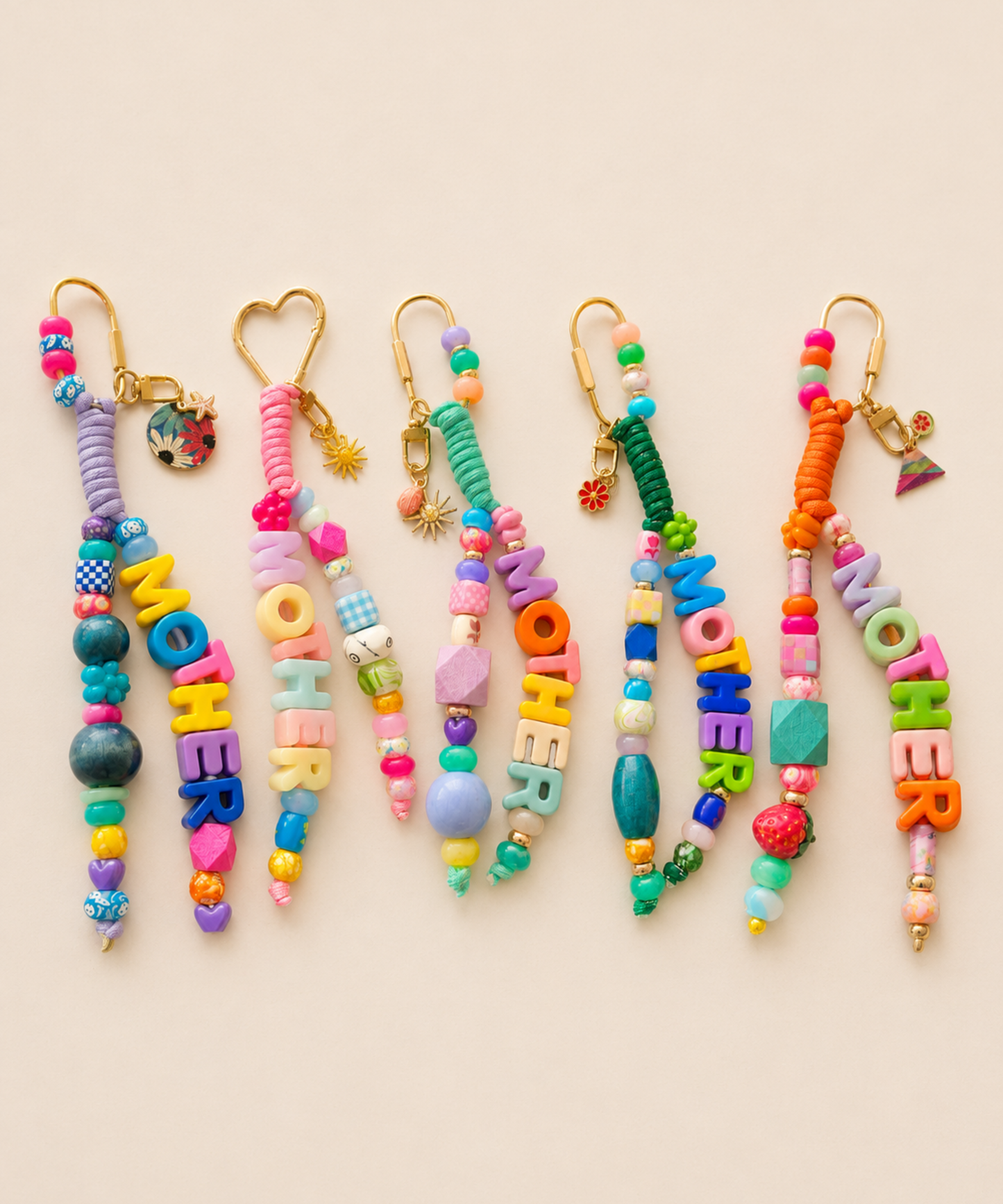 Colorful MOTHER Beaded Keychain & Bag Charm