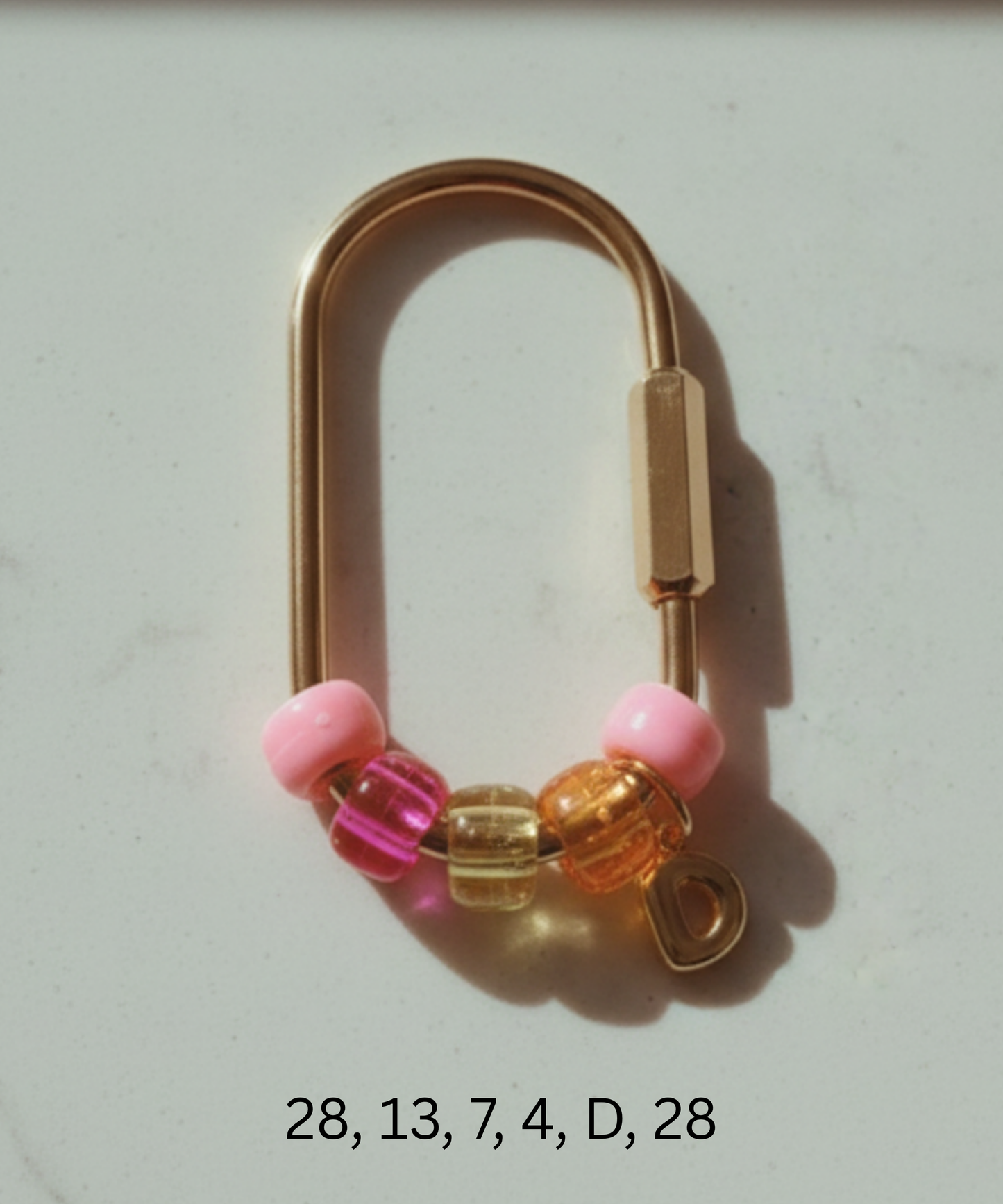 Custom Gold Initial Beaded Keychain Personalized Bag Charm