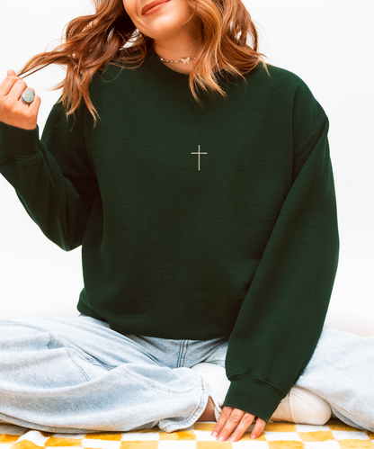 Embroidered Cross Sweatshirt