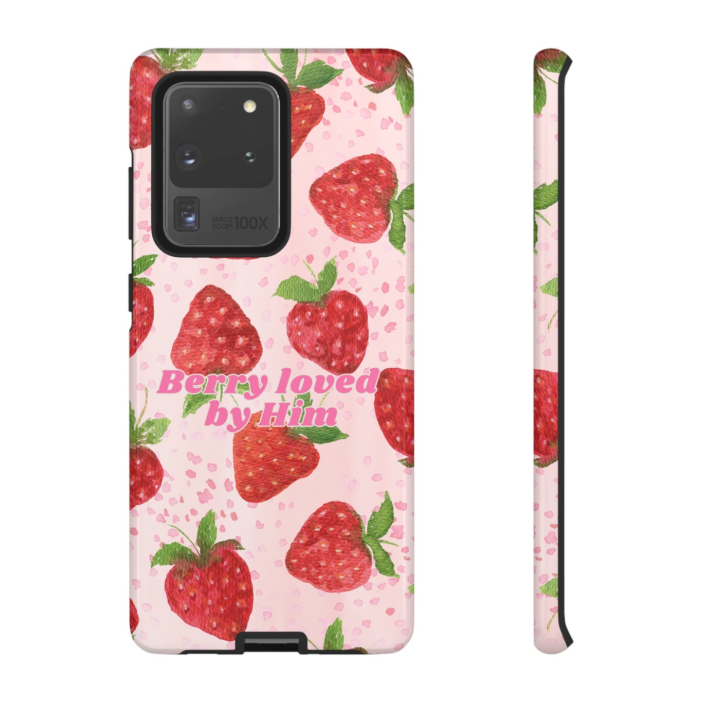 Berry Loved By Him Strawberry Phone Case