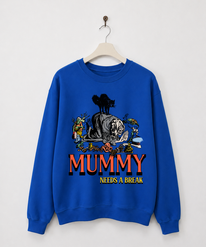 Mummy Needs A Break Vintage Halloween Sweatshirt