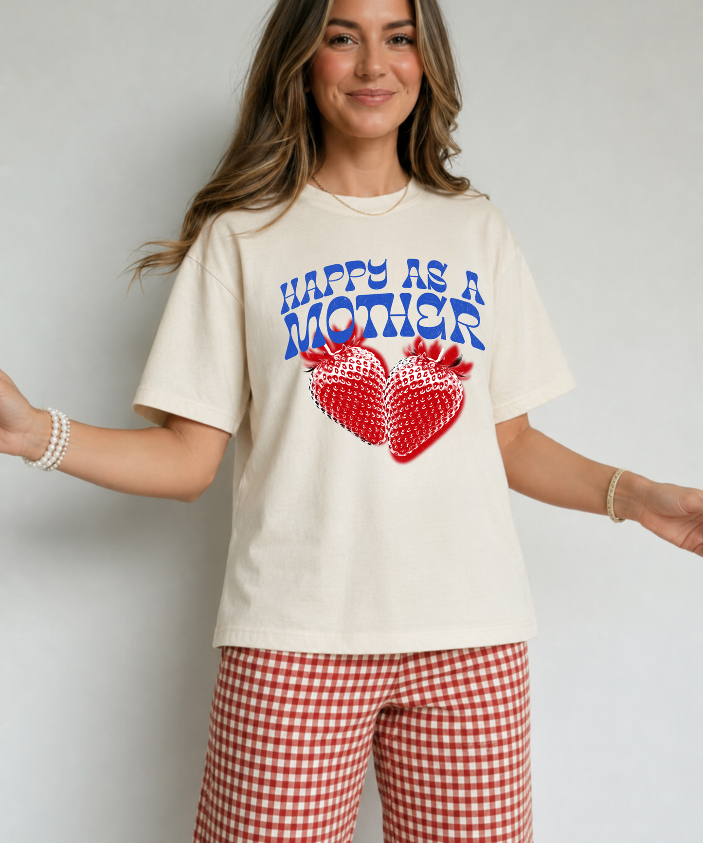 Happy as a Mother Retro Strawberry Tee