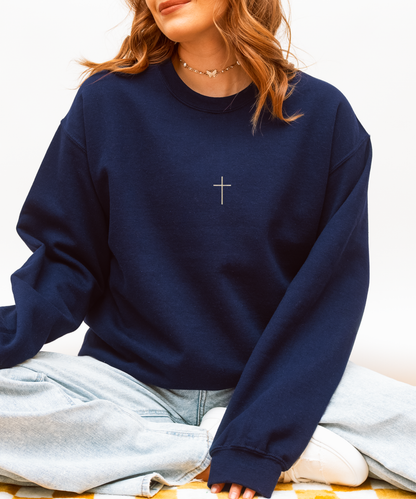 Embroidered Cross Sweatshirt