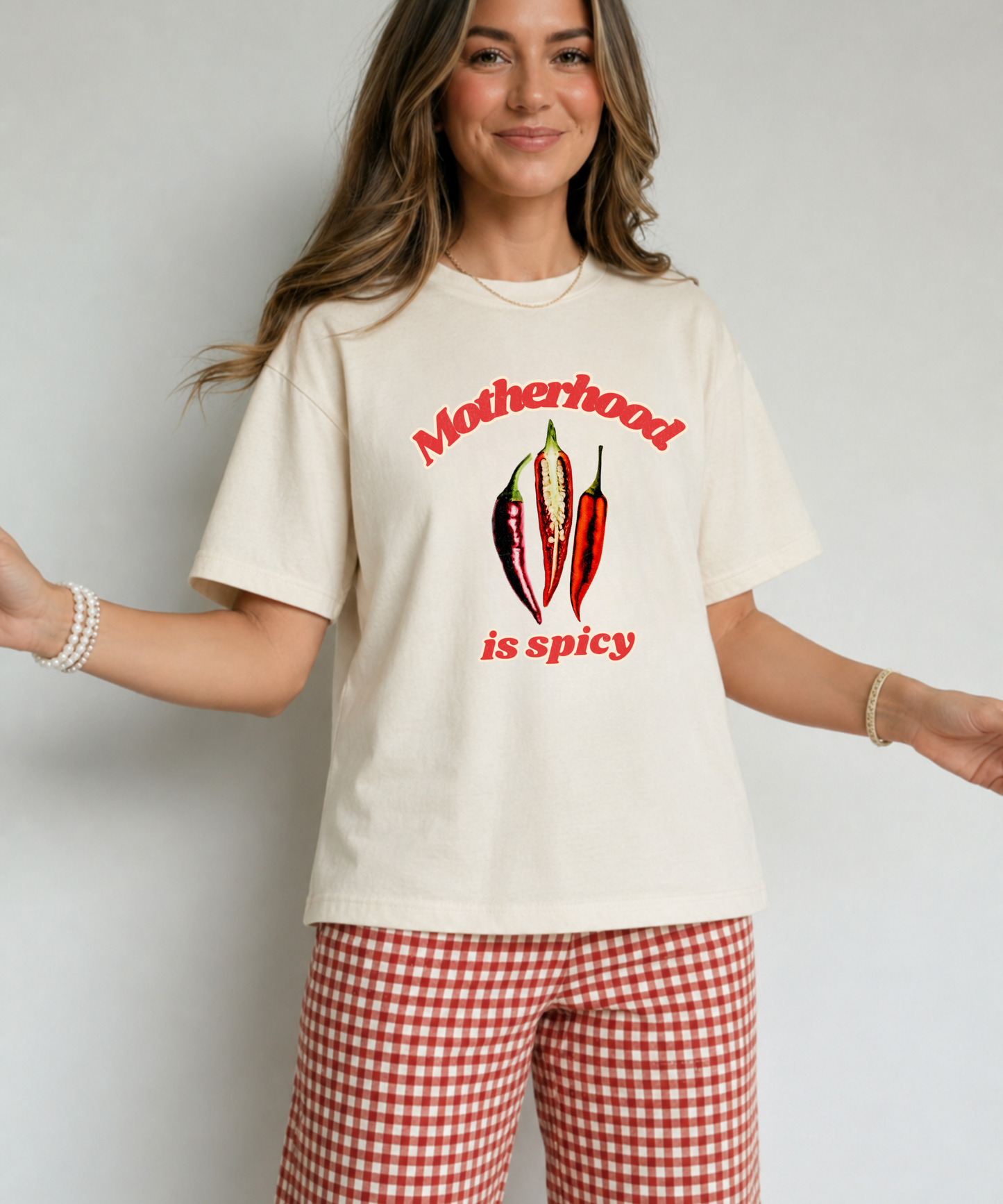 Motherhood Is Spicy Retro Chili Pepper Tee