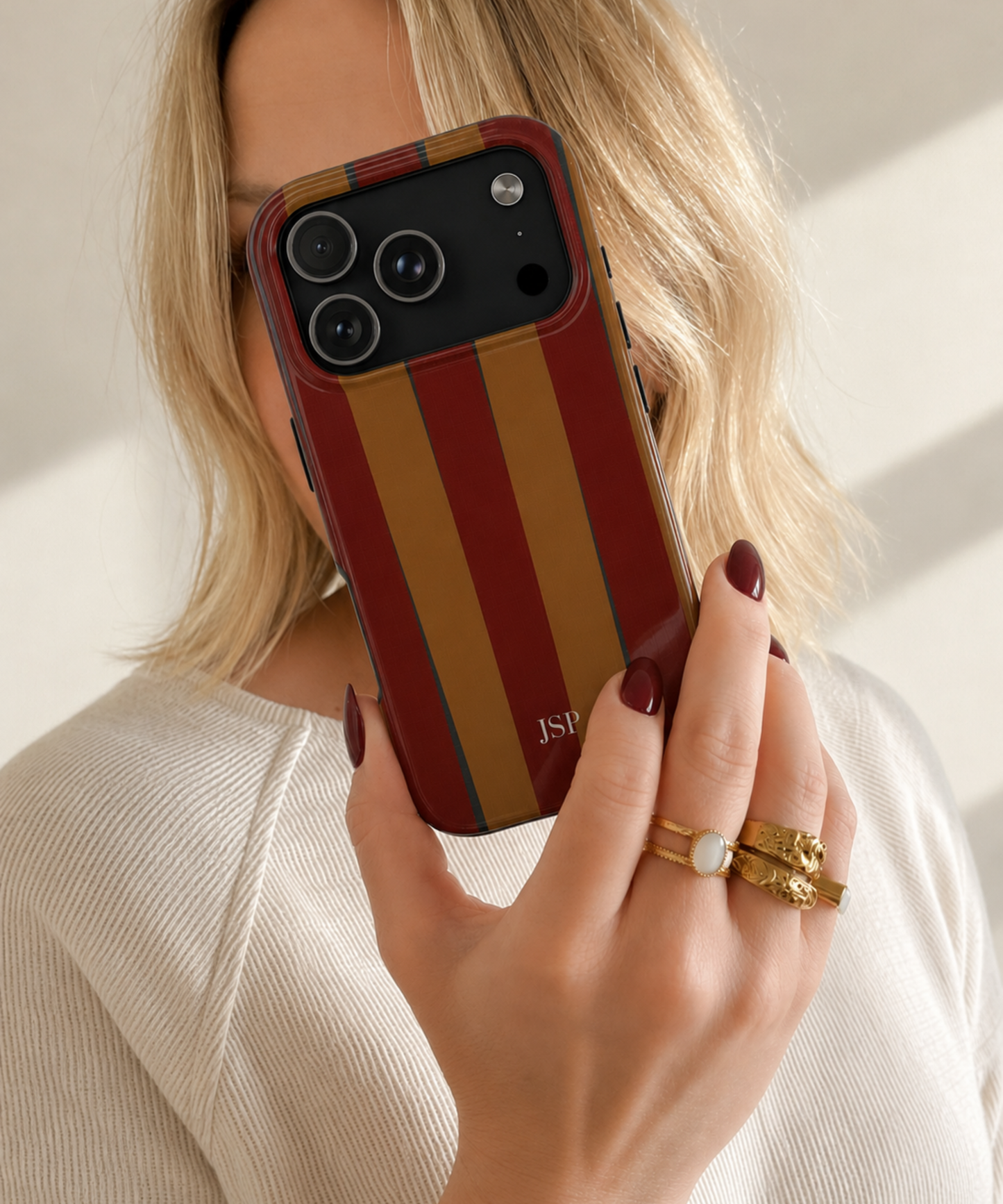 Personalized Monogram Striped Case