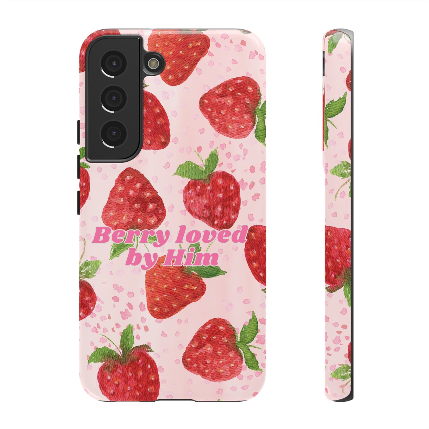 Berry Loved By Him Strawberry Phone Case