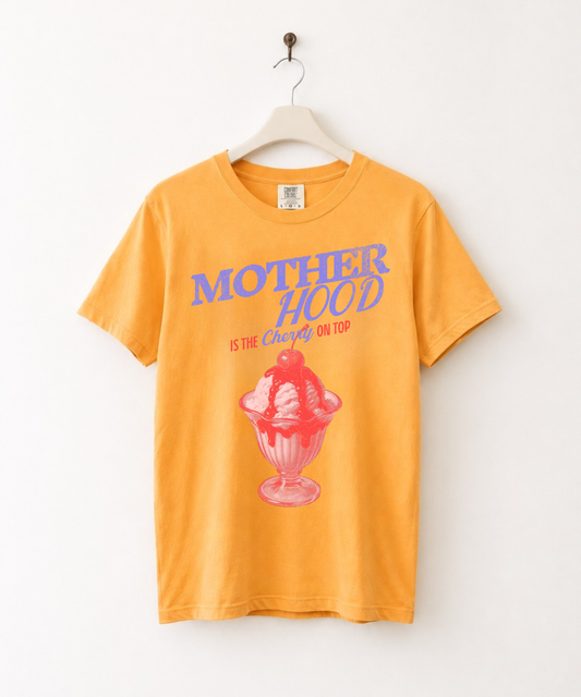 Motherhood Is the Cherry on Top Sundae Graphic Tee