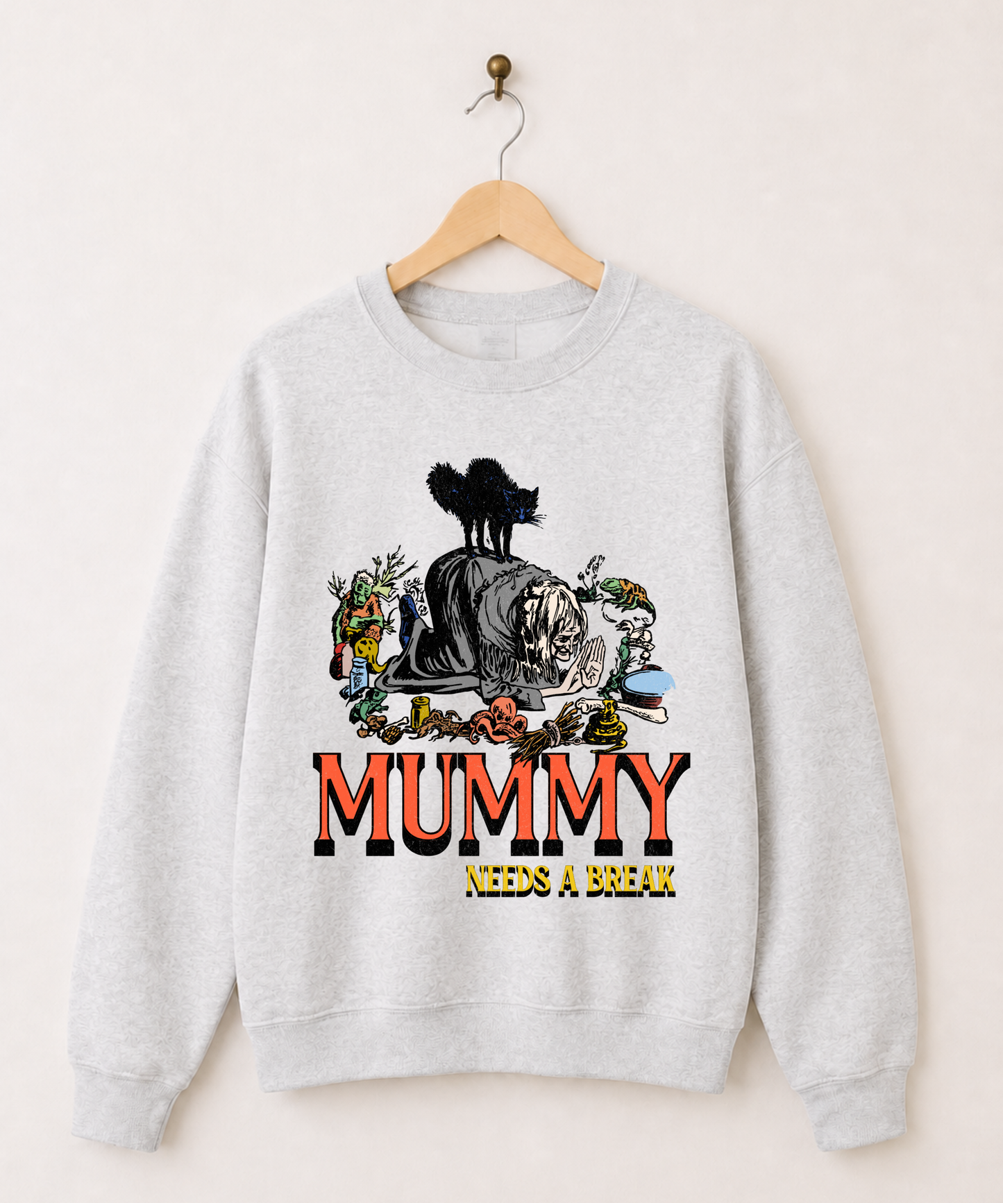 Mummy Needs A Break Vintage Halloween Sweatshirt