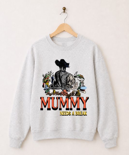 Mummy Needs A Break Vintage Halloween Sweatshirt