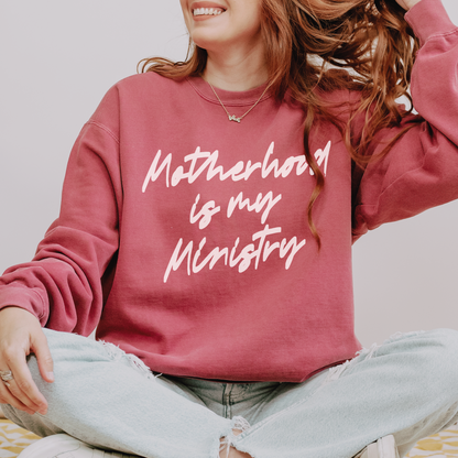 Motherhood Is My Ministry Comfort Colors Crewneck