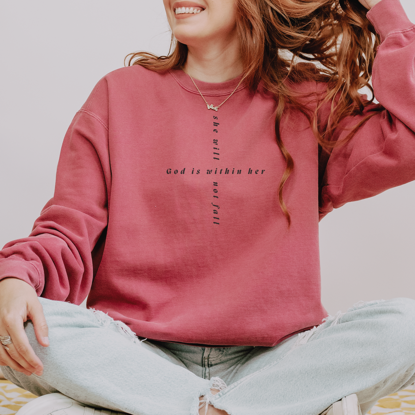 God Is Within Her Comfort Colors Crewneck