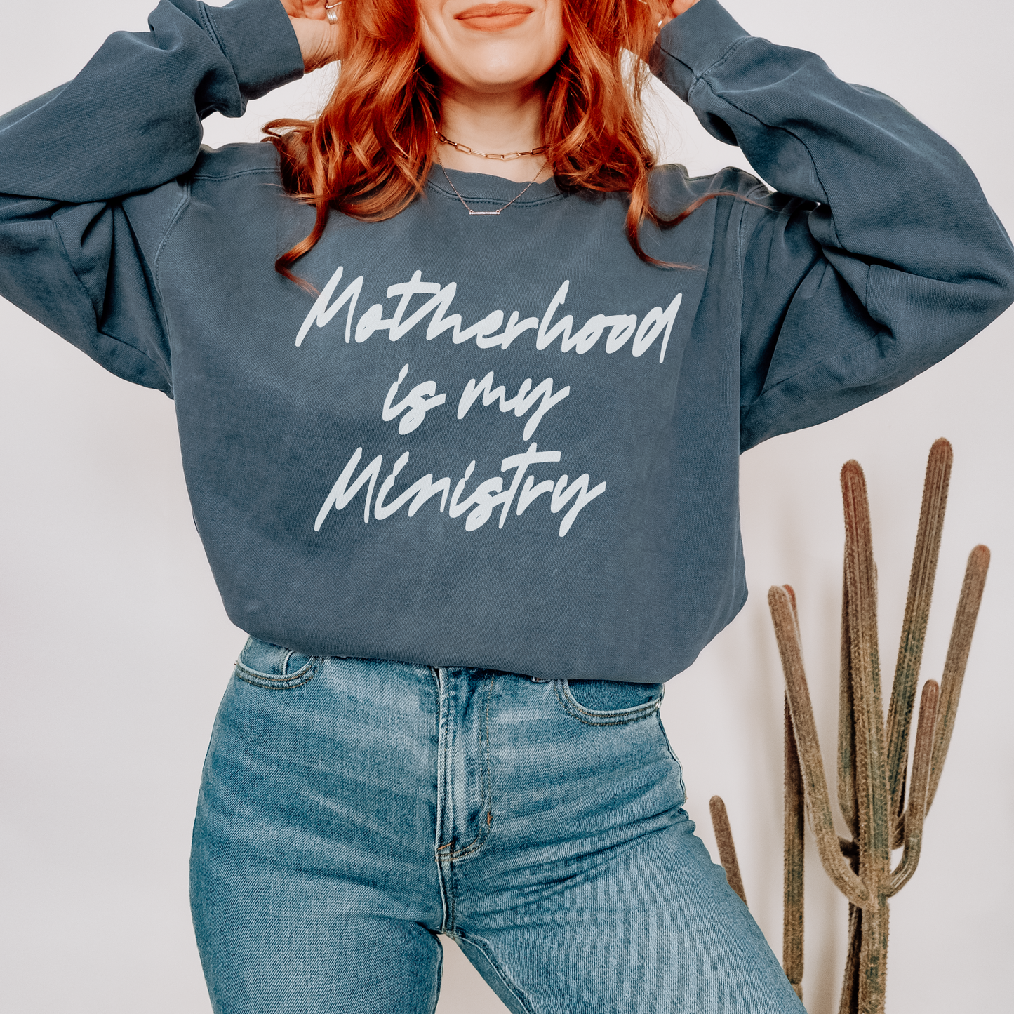 Motherhood Is My Ministry Comfort Colors Crewneck